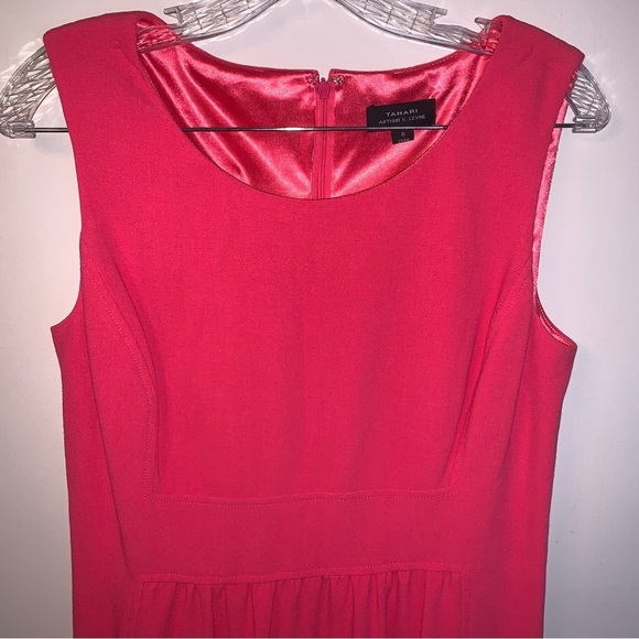 Tahari Shift Sleeveless Dress Bright Pink 8 - Picture 5 of 8